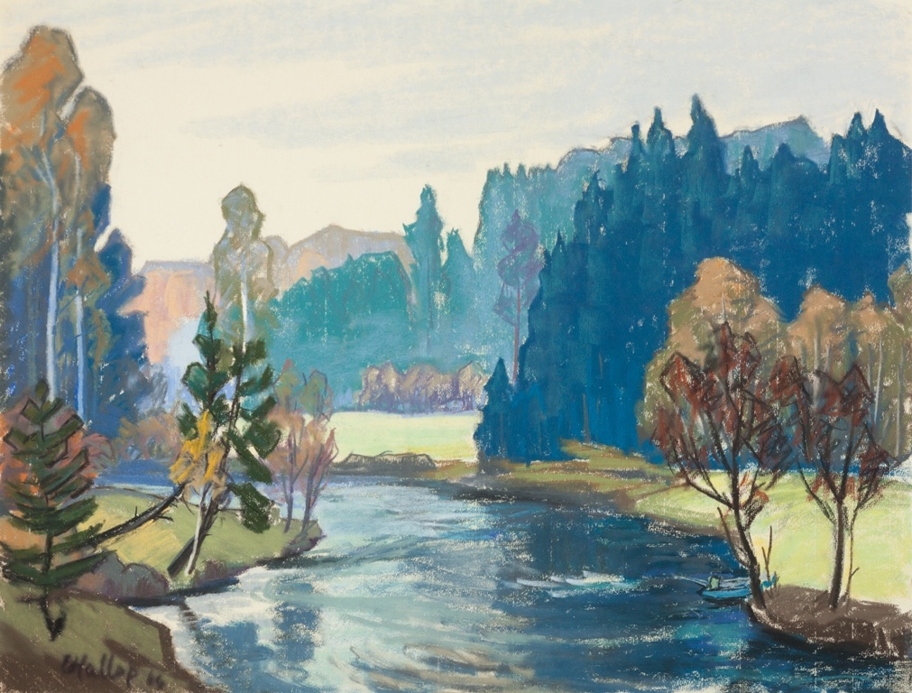 Maal. "Süvahaua Võhandul".,pastell 1967