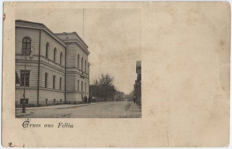trükipostkaart, Viljandi, Posti tn 22, kohtumaja (eh 1895), u 1905
