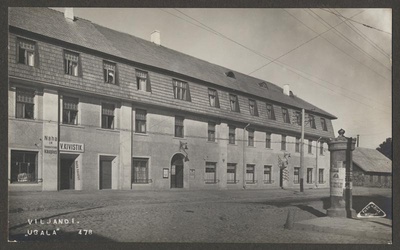 foto albumis, Viljandi, Tallinna tn 5, Ugala teater, Seasaare kõrts jt, 1929, foto J.Riet  duplicate photo