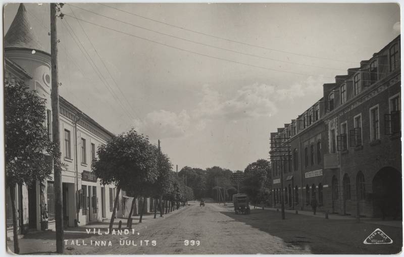fotopostkaart, Viljandi, Tallinna tn algus, u 1935, foto J. Riet