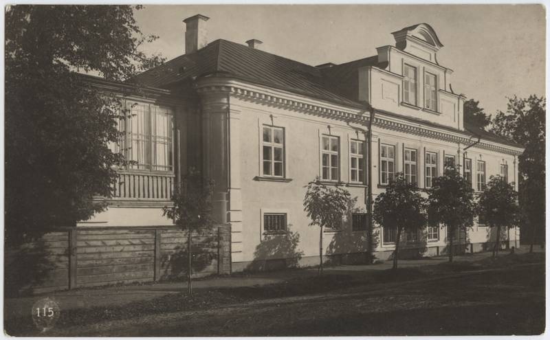 fotopostkaart, Viljandi, Tallinna tn 20/ Jakobsoni (Veski) tn 21, aadlipreilide pansionaat Stift, u 1920