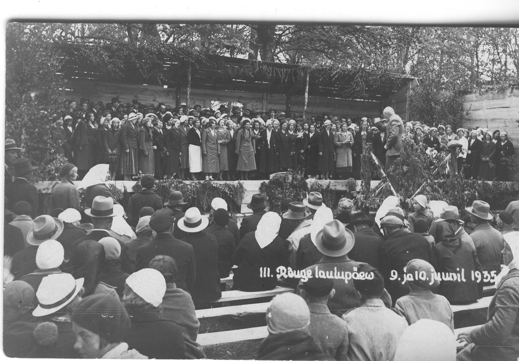 Fotopostkaart. III Rõuge laulupäev 9. ja 10. juunil 1935.a.