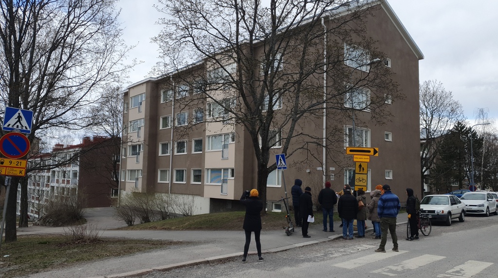 Vellamonkatu 7 - Vegankatu 10. Kiinteistö on purettu 1960-luvun taitteessa. rephoto