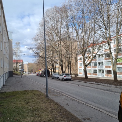 Näkymä Vellamonkatua pitkin pohjoiseen rephoto