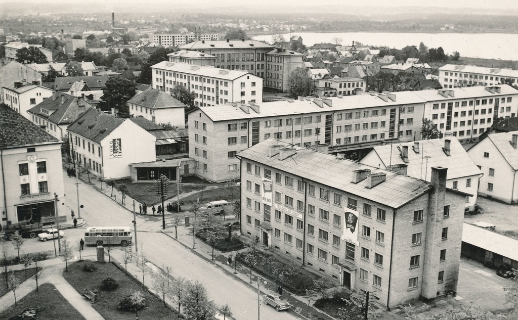 Foto. Vaade Võru linna  Tartu ja Vabaduse tänavate ümbrusse jäävale osale.