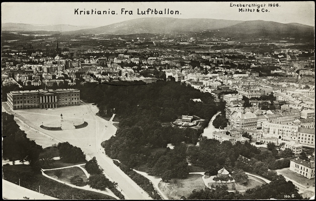Kristiania. Fra Luftballon, 1906