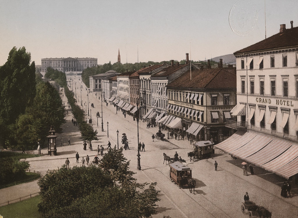 7086. Christiania. Carl Johans Gade med Slottet