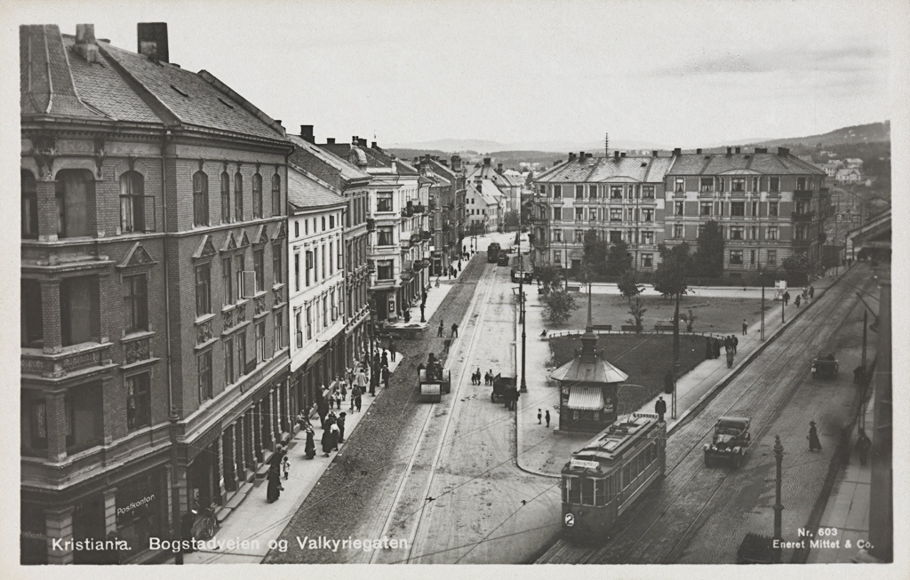 603. Kristiania. Bogstadveien og Valkyriegaten.