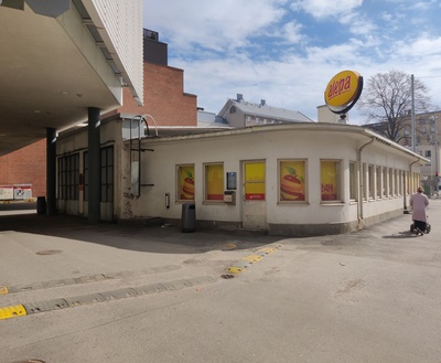 Oy Esso Ab:n Mechelininkadun huoltamo rephoto