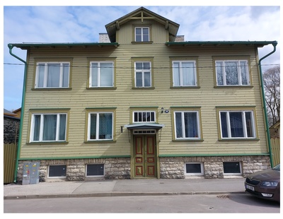 Korterelamu Tallinnas, fassaadivaade. Arhitekt Pjotr Vassiljev rephoto