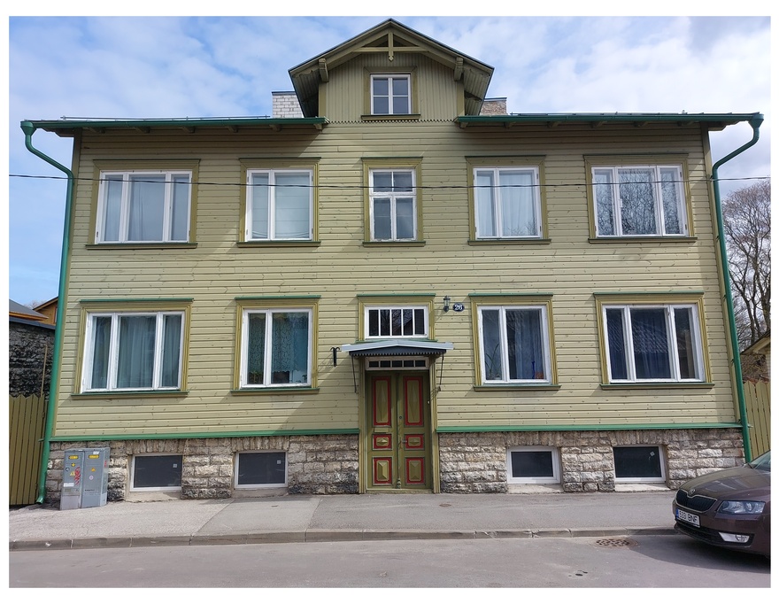 Korterelamu Tallinnas, fassaadivaade. Arhitekt Pjotr Vassiljev rephoto