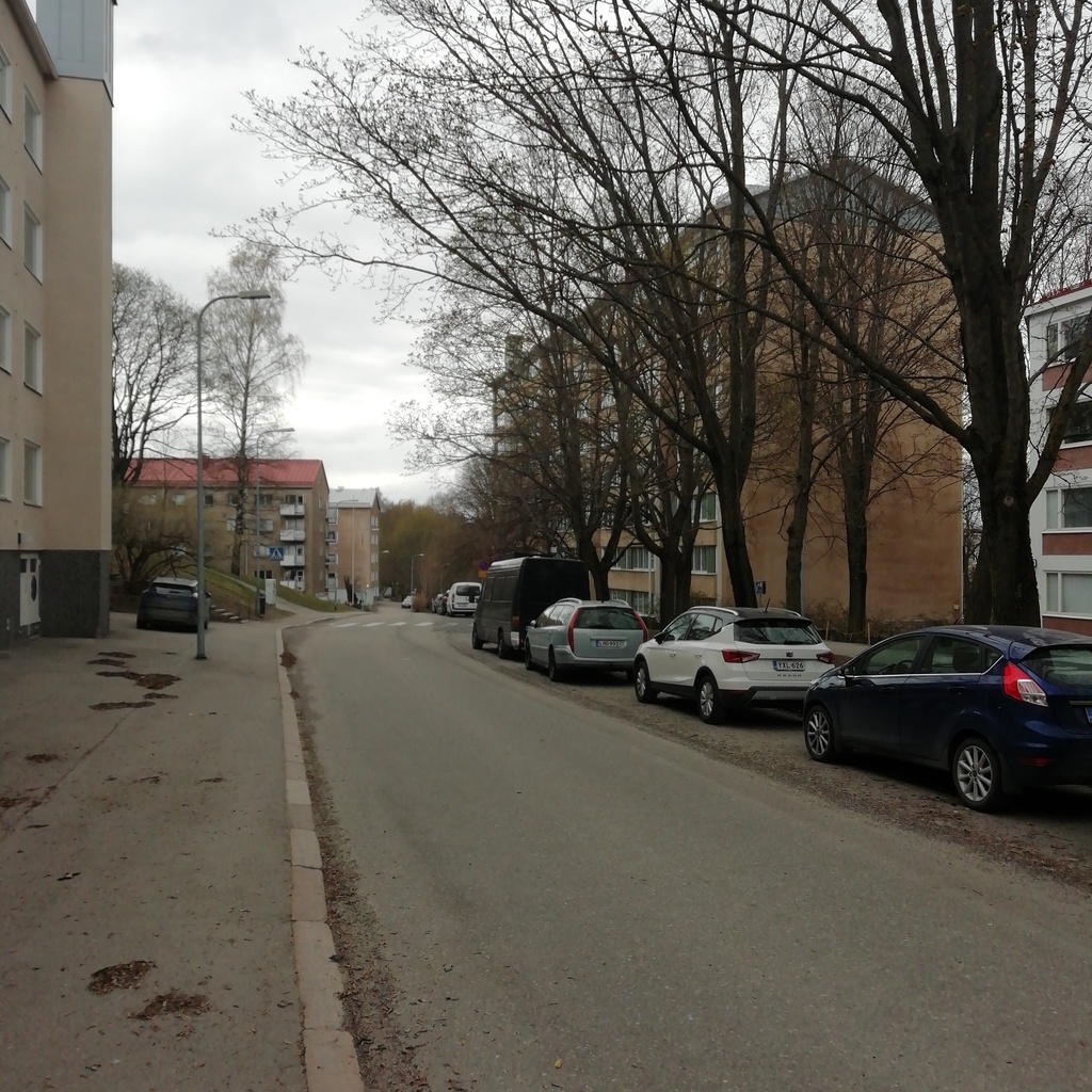 Näkymä Vellamonkatua pitkin pohjoiseen rephoto