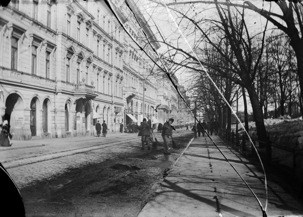 Gatsopare på Norra Esplanaden (?). (1890-1910)