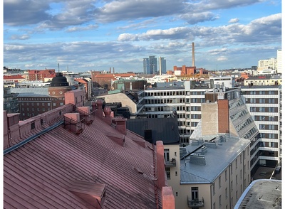 Panoraama Työväentalon tornista koilliseen rephoto
