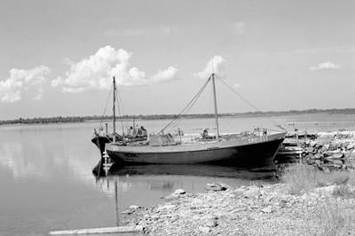 Hiiumaa. Kalapaadid kalda ääres.  duplicate photo