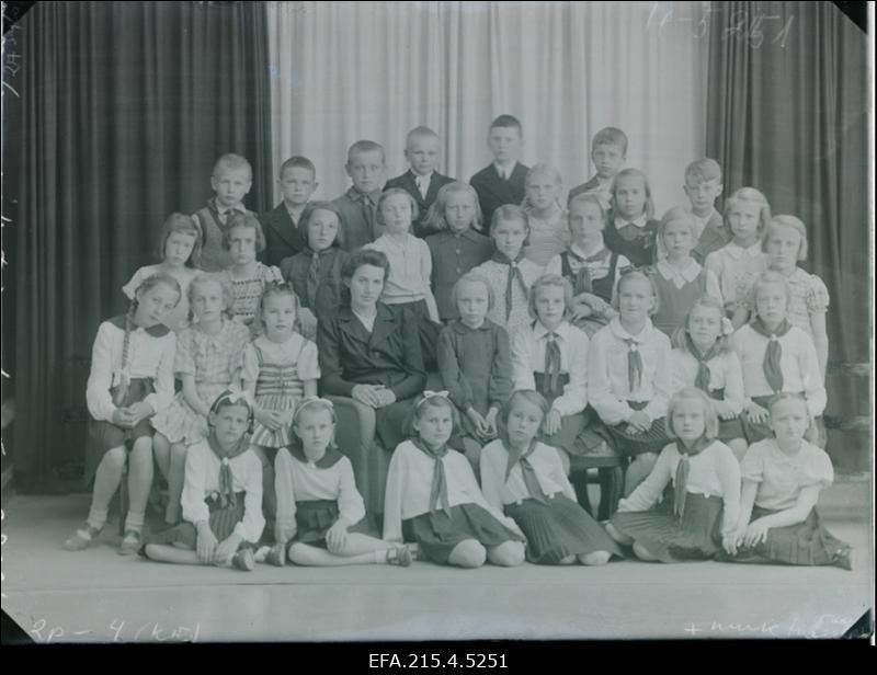 Viljandi 5. algkooli III klassi lõpetajad.