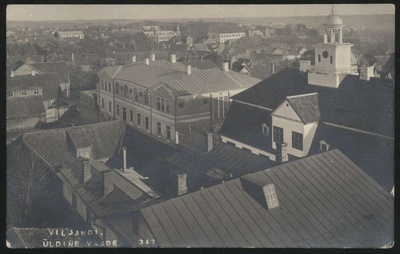 fotopostkaart, Viljandi, linn veetornist, raekoda, u 1925  duplicate photo