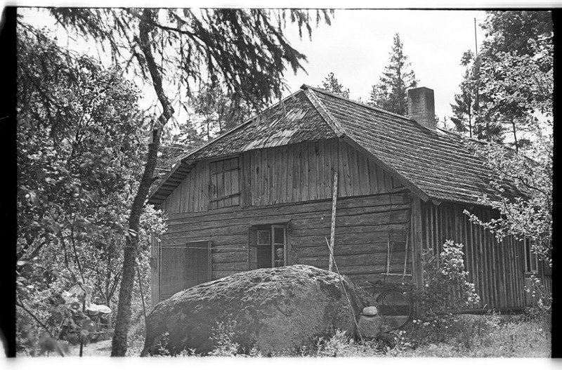 Elamu ja rändrahn, naine aknal, Võhma (Lahemaa), Tammiku talu