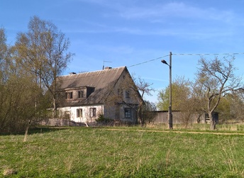 Photo, home in the 5th sovhose department of Koord in 1959. rephoto