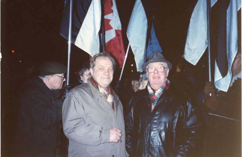 Jüri Lehtrand koos lellepoeg Valdek Raiendiga 15. 01. 1991 Torontos