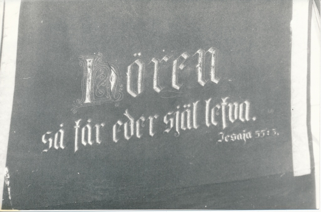 Tekst kattel - Ruhnu kivikiriku kantsel