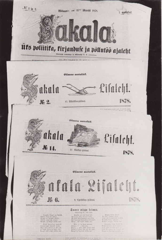 C. R. Jakobsoni ajaleht Sakala ja lisalehed.