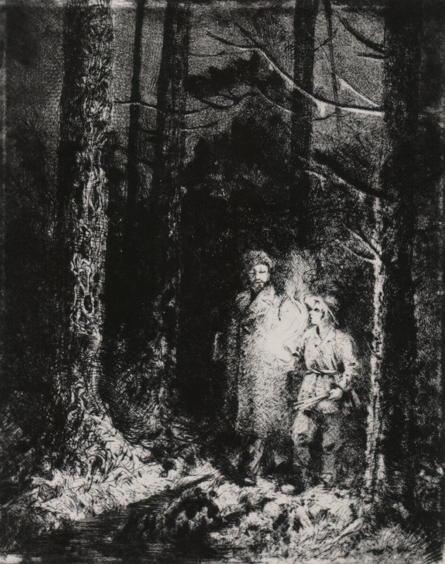 C. R. Jakobson Sakala teel, foto O. Kangilaski kuivnõelteosest.