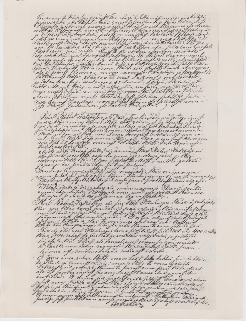 Eduard Magnus Jakobsoni käsikiri: "Karl Robert Jakobson". Teine lehekülg.