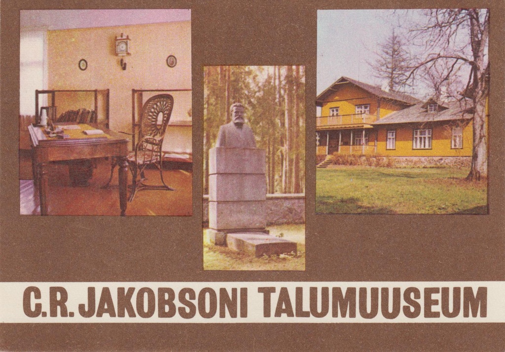 C. R. Jakobsoni Talumuuseum. Fotomontaaž. Värviline trükipostkaart.