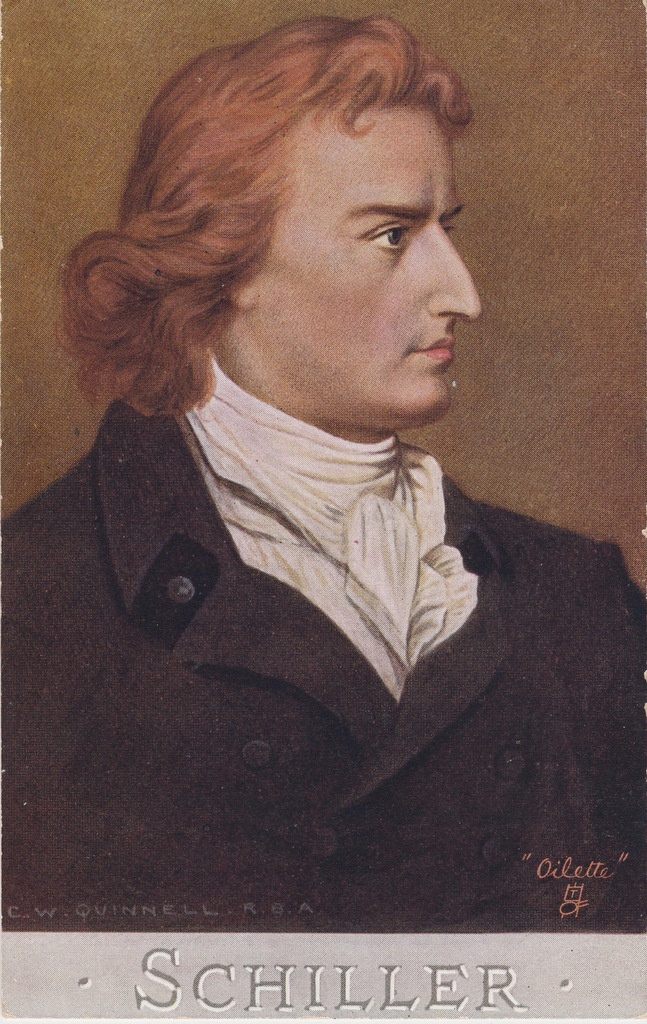 J. C. F. von Schiller, rinnaportree, värviline piltpostkaart.