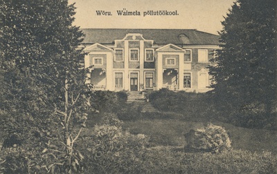 Fotopostkaart. Väimela Põllutöökooli hoone, endine Väimela mõisa härrastemaja Samuel Songi trükk Võrus ( 1925.a.)  duplicate photo