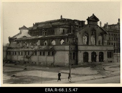 View of the Tallinn market building burned as a result of the 9th March bombing  duplicate photo