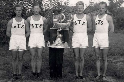 The winners of the silver ship (1938). (left): Harald Luning, Richard Vorp, Rudolf Tark, Alexander Kankar, Edgar Namm  duplicate photo