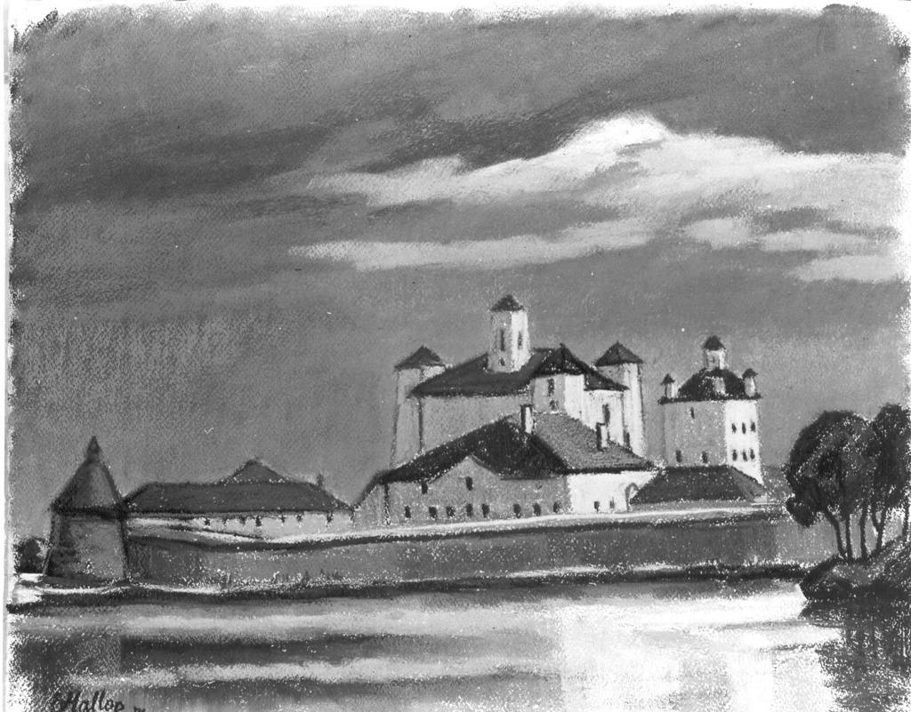 Foto. Foto maalikunstnik  Ernst Hallopi pastellist  Slovetski klooster 1976.a.