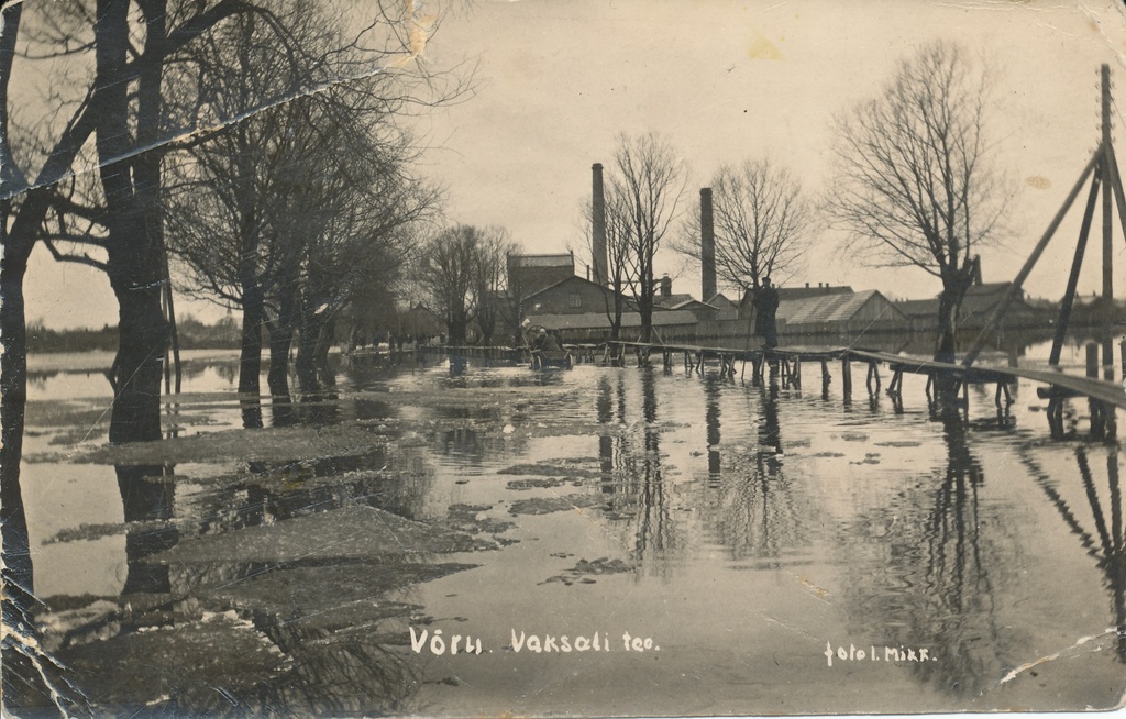 Foto. Kreutzwaldi tänava osa kevadise üleujutuse ajal.