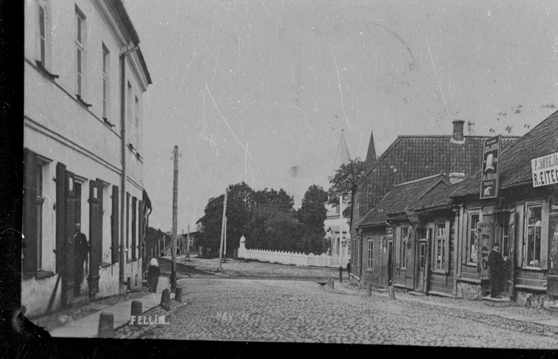 negatiiv, koopia fotost, Viljandi, Kauba tn ristumine Tallinna tn, u 1910