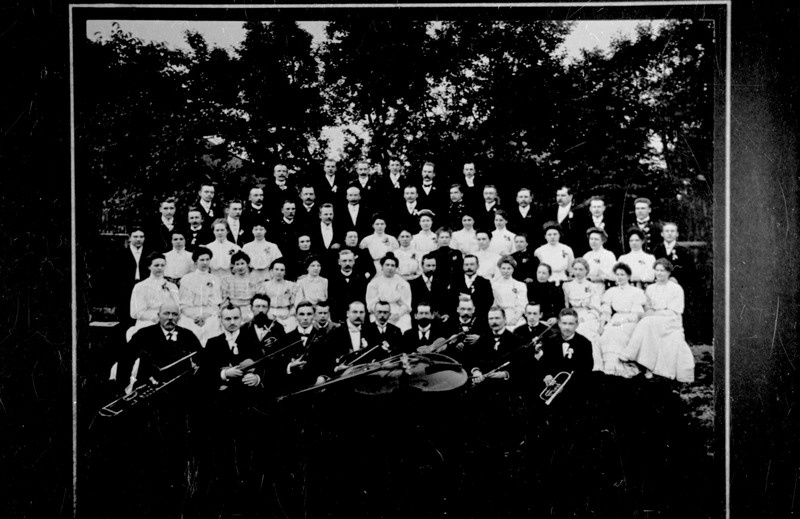 negatiiv, koopia fotost, Viljandi, seltsi Koit segakoor ja orkester, 1907