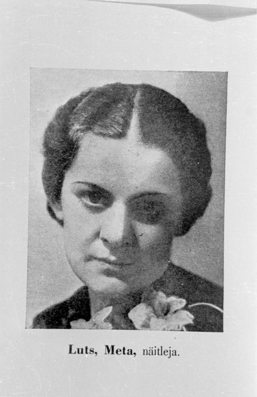 negatiiv, koopia fotost, Meeta Luts, näitleja, rinnaportree, 1930ndad
