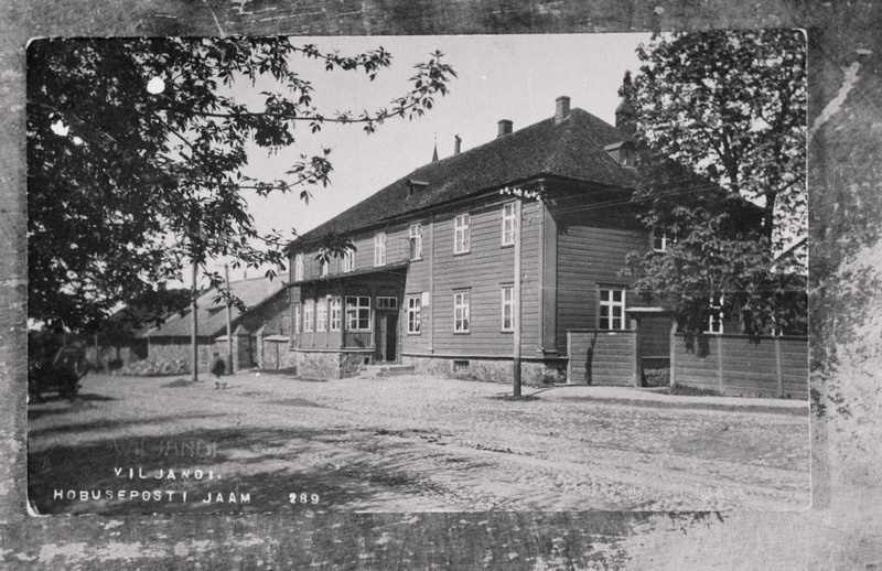 negatiiv, koopia fotost, Viljandi, Vaksali tn, Klinke hobupostijaam, u 1910