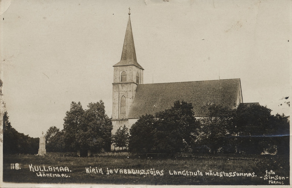 Kullamaa Läänemaa : church and monument for those who fell in the War of Liberty