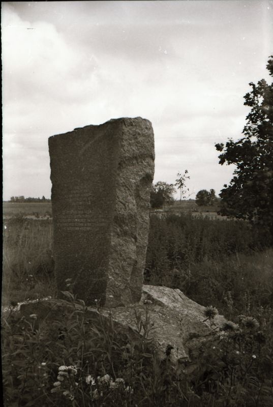 Tselluloidnegatiiv. Kultuurimälestised Haapsalus ja selle ümbruses. Mälestusmärk Üdrumaa lahingu kohal 1918.a Kullamaal.