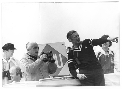XXII Moskva suveolümpiamängude purjeregatt Tallinnas 1980, Rahvusvahelise Purjetamisliidu juhid Beppe Croce ja Nigel Hacking võistlust jälgimas  similar photo