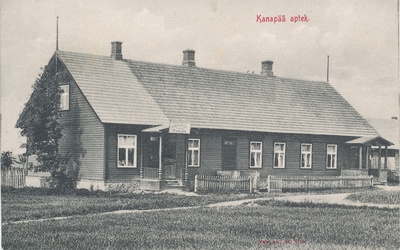 Trükipostkaart. Kanepi apteek (Kanapää aptek)  XX sajandi esimesel veerandil.  duplicate photo