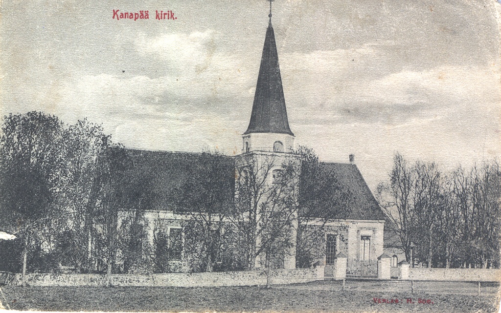 Trükipostkaart. Kanepi ev. luteriusu kirik (Kanapää kirik) 1910.a.