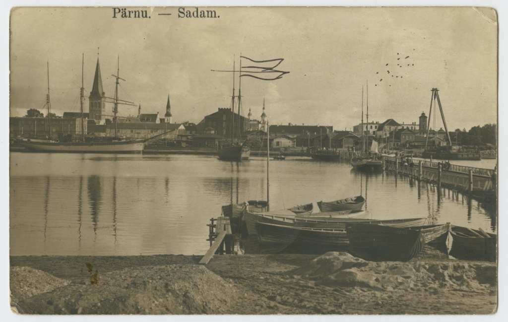 Vaade Pärnu sadamale ja nahksillale 1920. aastatel