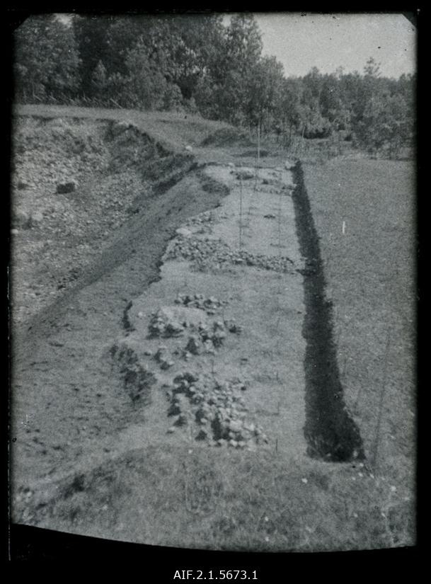 Viljandi khl. Mustivere kl. rauaaja asulakoht 1948.a. kaevamised. Põhjakaevand. (läänest võetud); peale III kihi väljapuhastamist.