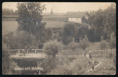 fotopostkaart, Paistu khk, Holstre, Linsi sild, postitempel 18.07.1916  duplicate photo
