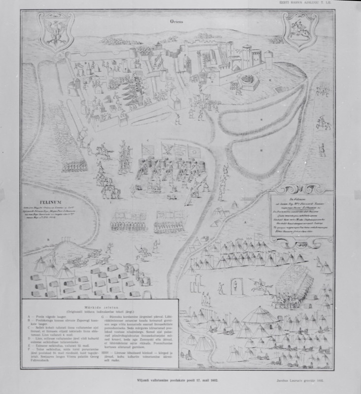 negatiiv, Viljandi vallutamine poolakate poolt, kaart, 1602