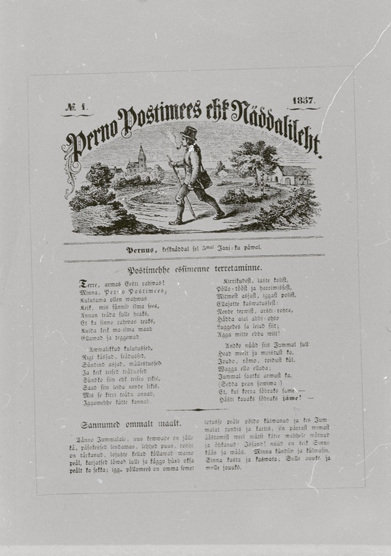 negatiiv, ajaleht Pärnu Postimees, nr.1, 1857