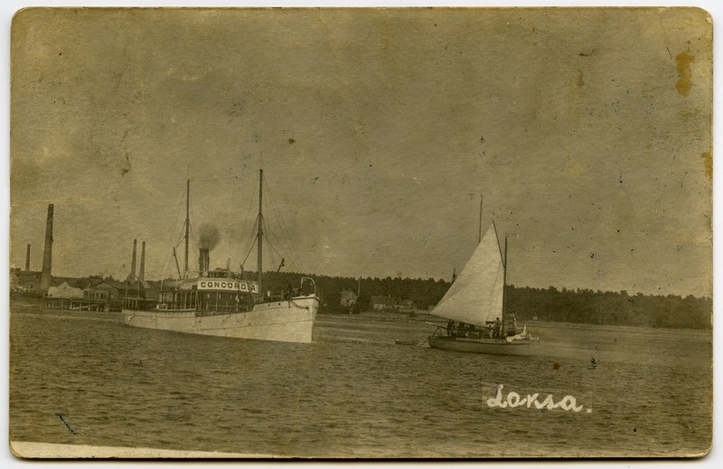 Fotopostkaart. Reisiaurik "Concordia" Loksa sadamas.
Harjumaa